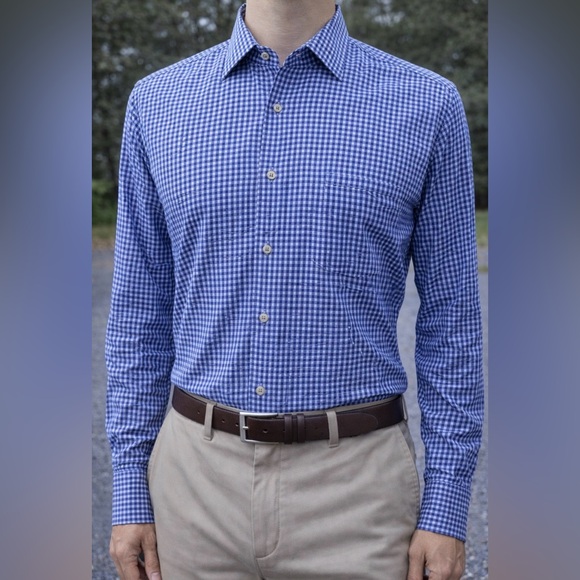 Peter Millar Other - -Peter Millar Blue/White Gingham Button Down L/S As New Shirt Men's Size L